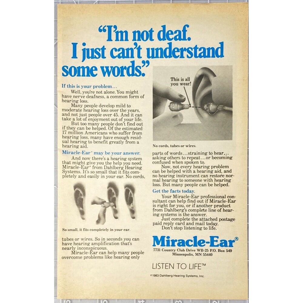 Miracle-Ear May be the Answer  "Not Deaf? Just Can't Understand Some Words? Ad